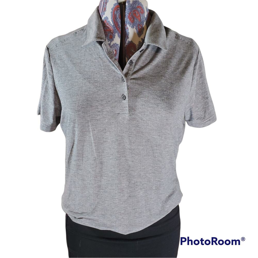 Adidas | Grey w/Pattern Short Sleeve Golf Shirt | Size Medium